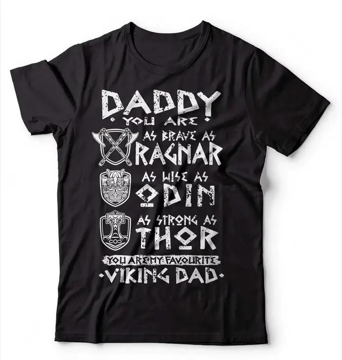 T-Shirt homme Viking papa Ragnar Thor Odin mythologie nordique T-Shirt rétro Streetwear haute qualité col rond manches courtes T-Shirt homme