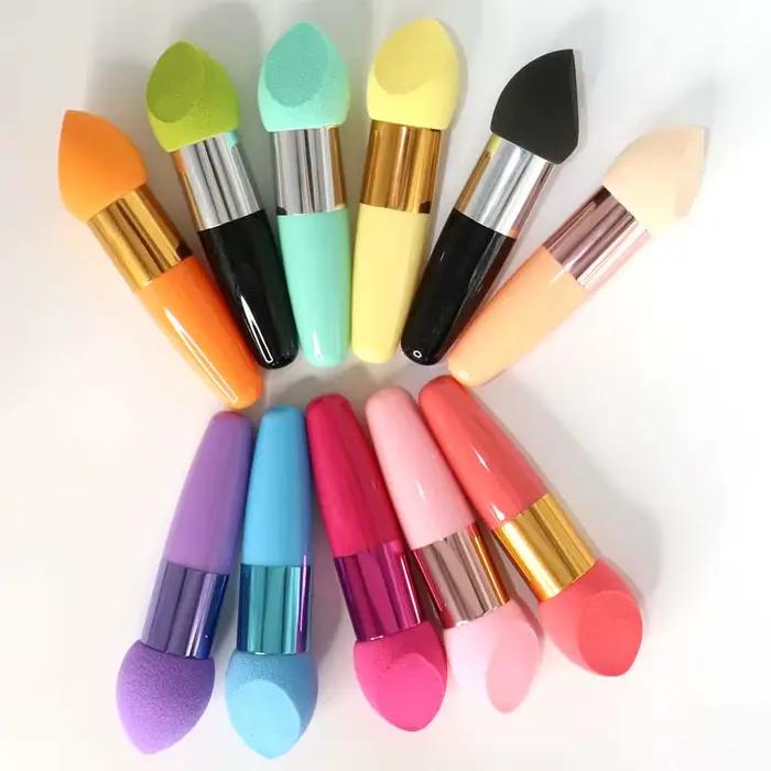 Pinceaux de maquillage pour femmes, 1 pièce, tête plus lente, éponge de fond de teint beauté, bouffée de poudre avec poignée, outil cosmétique de forme lisse