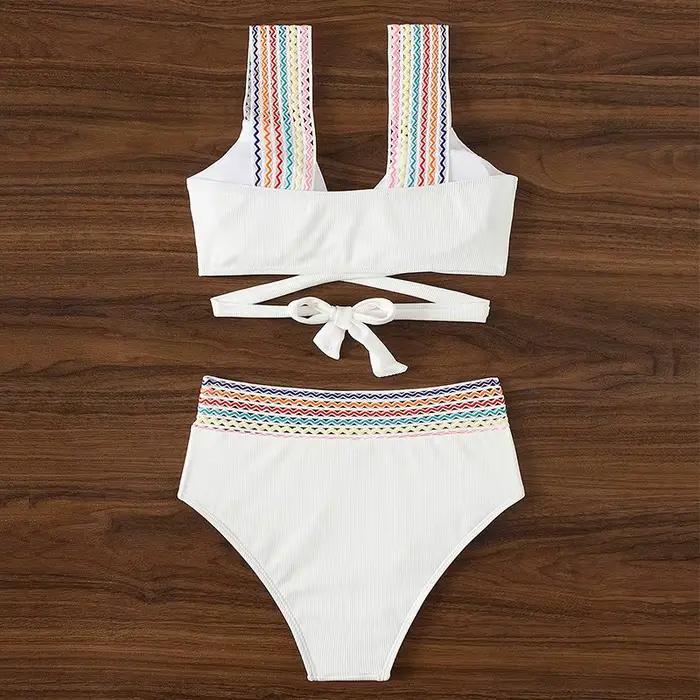 Bikini taille haute sexy fille élégant pour femmes occasions spéciales泳裤部分保持原文，仅翻译提示和HTML结构说明： --- 想象一下，在明媚的阳光下，你的身姿被这款大胆设计的比基尼完美勾勒。这款由聚酯和Térilène制成的高腰比基尼不仅提供完美的支撑感，还带来无与伦比的舒适度。它专为那些渴望在沙滩或泳池中自由且自信的女性设计。 为什么你会爱上它： - 展现你自然的魅力，用现代而性感的设计凸显你的女性魅力。 - 享受前所未有的活动自由，得益于精心编织的材料，紧密贴合身体。 - 感受自信和安全感，高腰剪裁恰到好处地强调你的