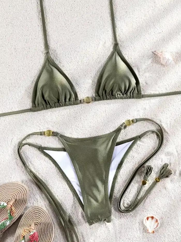2025 Triangle Bikini Micro tongs maillot de bain femmes deux pièces costume maillots