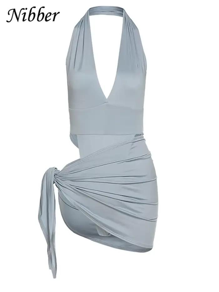 Nibber-Bikini sexy pour femme, maillot de bain basique, costume de batterie, jupes, ensemble 2 pièces, vêtements de plage, vêtements de vacances, 2021
