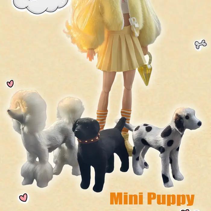 Mini poupée de compagnie imitation série Dalmatien, Caniche, Labrador, petite taille, accessoires pour poupées