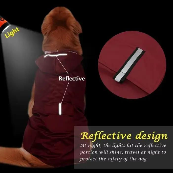 Manteau imperméable pour chiens de 9 tailles, veste imperméable à capuche pour petits, moyens et grands chiens, vêtements de pluie avec bande réfléchissante, accessoires d'extérieur