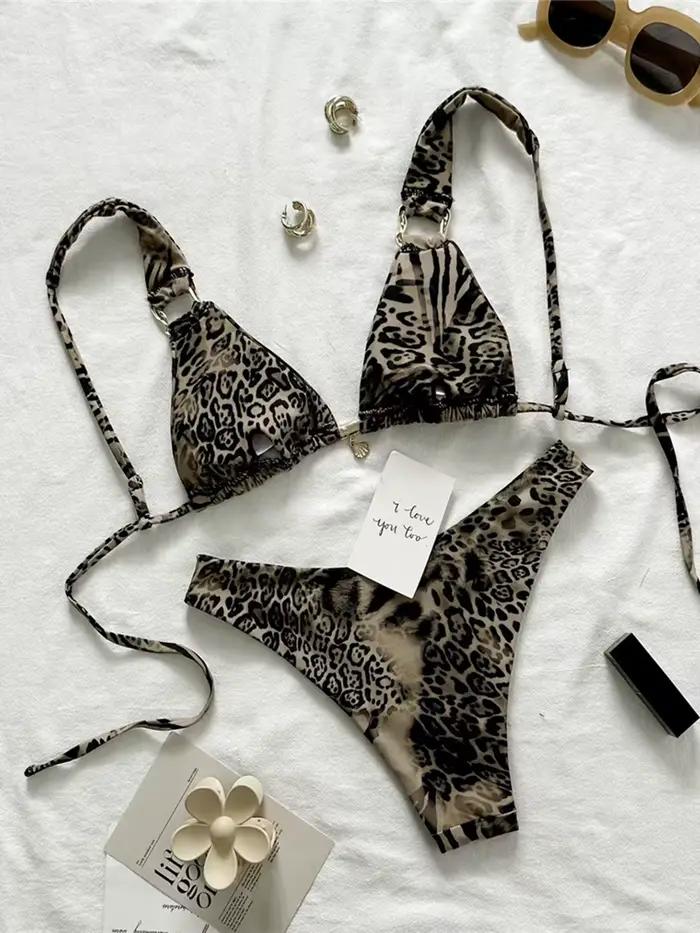 Maillot de bain brésilien léopard pour femmes