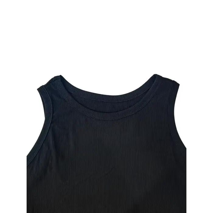 Grande taille 1XL-5XL femmes à la mode couleur unie col rond sans manches polyvalent court gilet décontracté