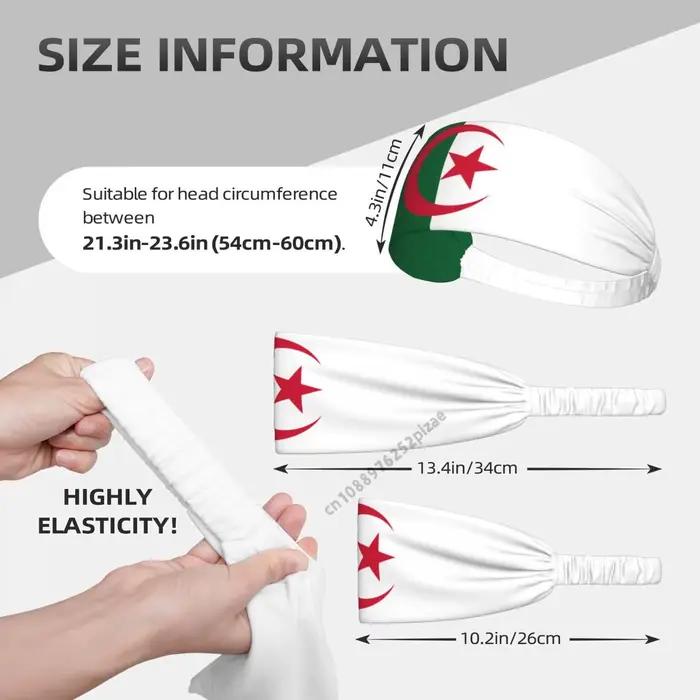 Algérie Feel-Bandes élastiques larges pour hommes et femmes, bandes de sauna, yoga, sports, fitness, exercice, tennis, course à pied, danse athlétique