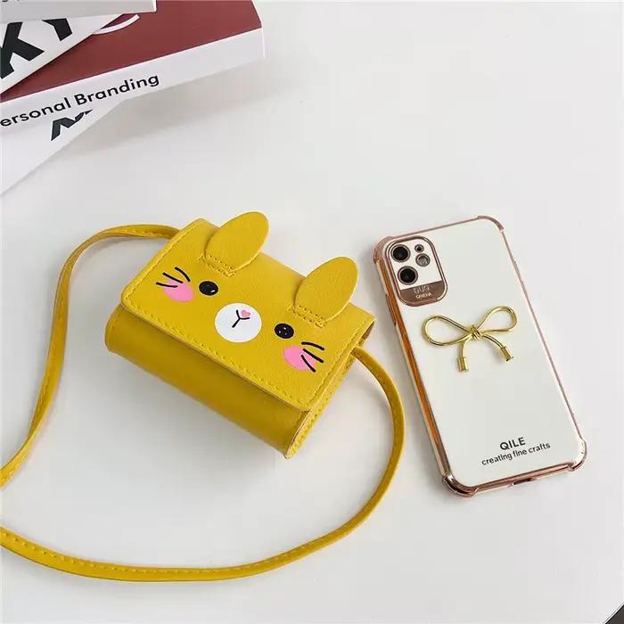 Petits sacs à bandoulière lapin mignon pour enfants, accessoires pour enfants, mini porte-monnaie, sacs à main initiés, dessin animé, bébés filles, garçons