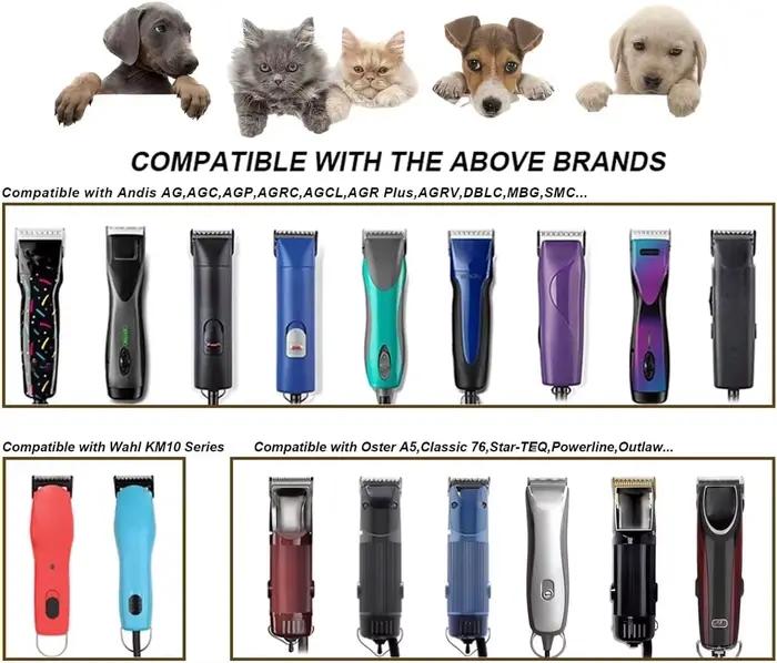 # 9 lames de tondeuse détachables pour chiens, compatibles avec la plupart des tondeuses Andis, Oster A5, Wahl KM, longueur de coupe 1/50 (2 mm)