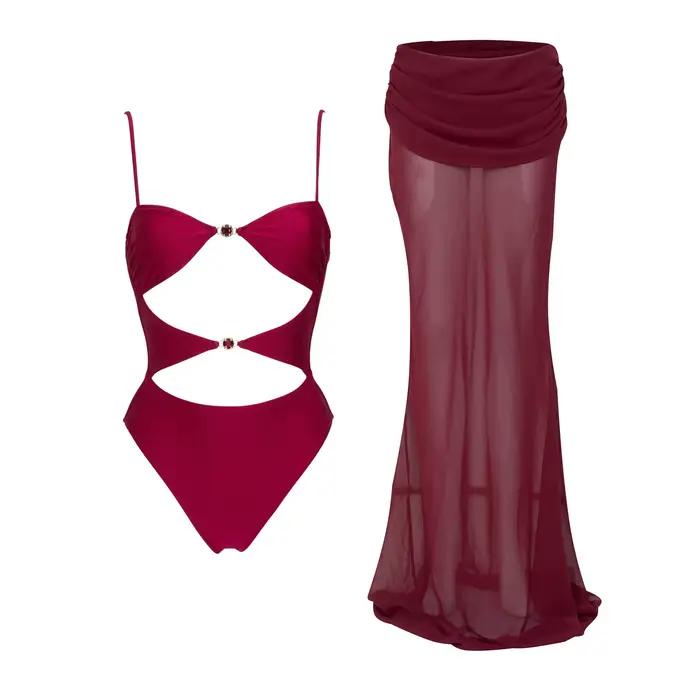 Nouveau Maillot de Bain Une Pièce Élégant et de Haute Qualité 2026 avec Jupe Imprimée