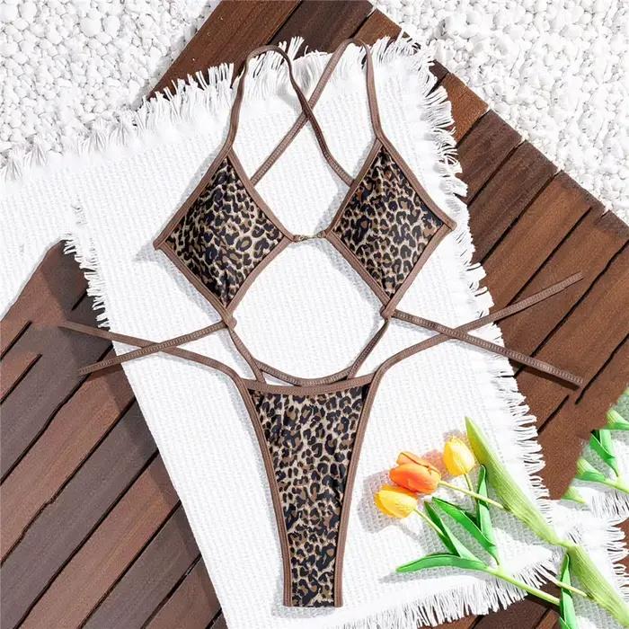 Maillots de bain une pièce à imprimé léopard pour femmes