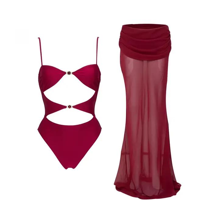 Maillot de bain une pièce sexy pour femme avec strass