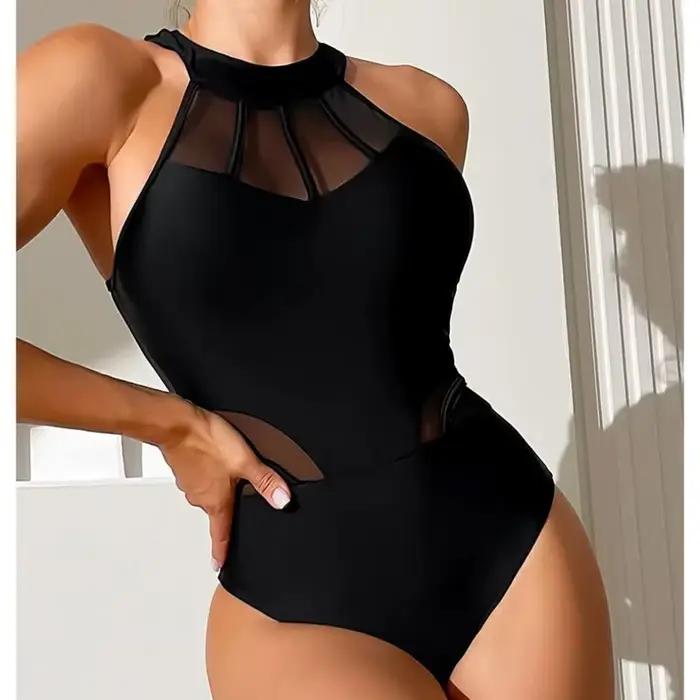 Maillot de bain une pièce sexy en résille pour femme