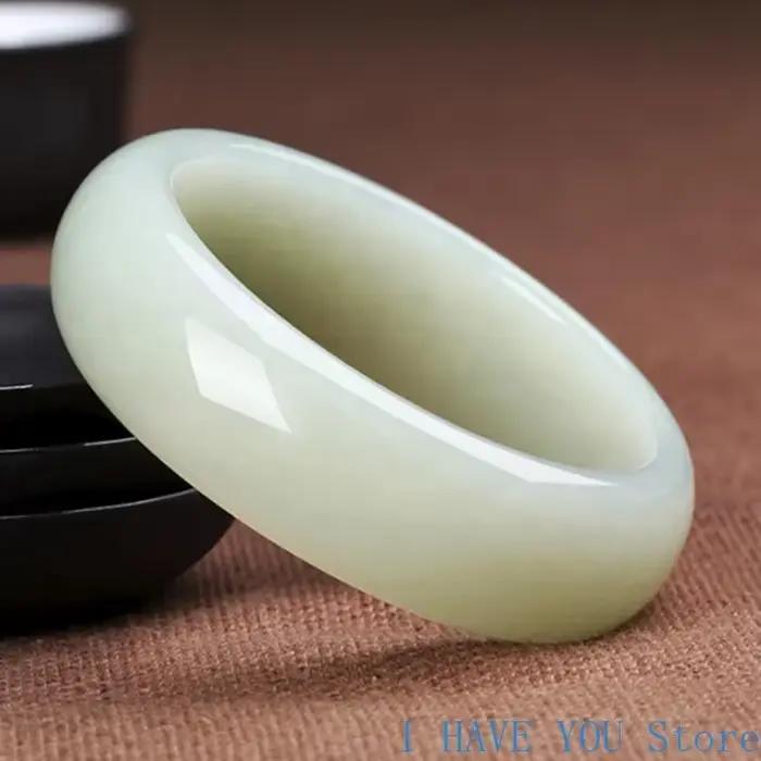 Bracelet en Jade Hetian pour femmes, en cachemire blanc, véritable, naturel, bleu et blanc, bijoux pour femmes