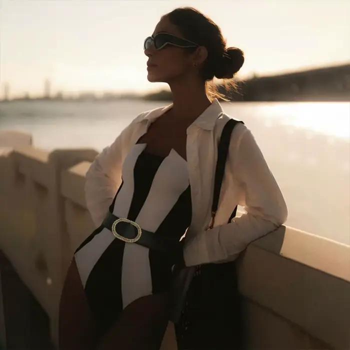 Tresse pansement une pièce maillot de bain femmes