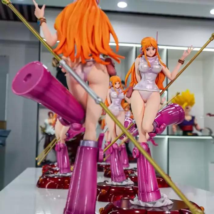 Statue Nami One Piece Série Egghead Island Finition Nacrée Brillante Base Magnétique Cadeau Anime pour Homme Décoration Peripérienne
