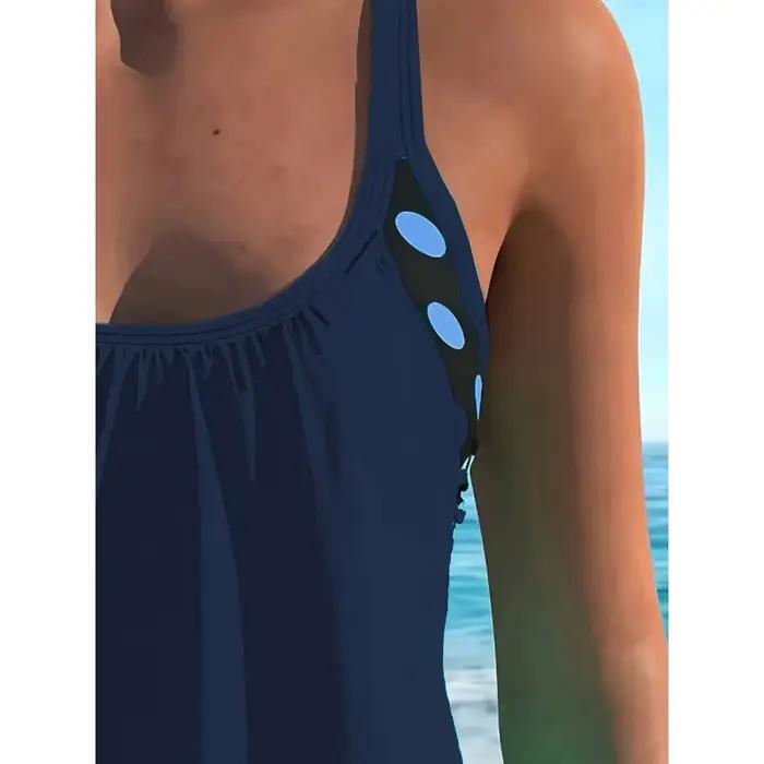 Ensemble tankini conservateur à pois