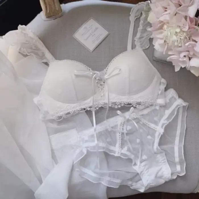 Ensemble de bralette Moyisu en dentelle, soutien-gorge d'entraînement doux pour petites poitrines, lingerie confortable pour filles, couleurs variées et tailles ajustables