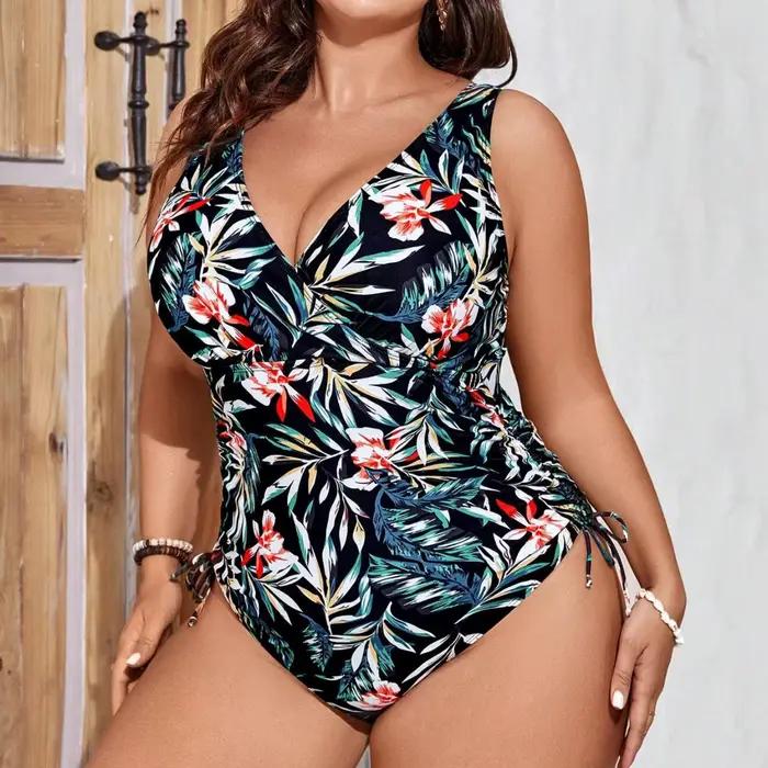 Nouveau Maillot de Bain Une Pièce Imprimé Grande Taille Sexy avec Cordon de Serrage pour Femme Enceinte 2026 – Idéal pour la Natation (Importation Transfrontalière)