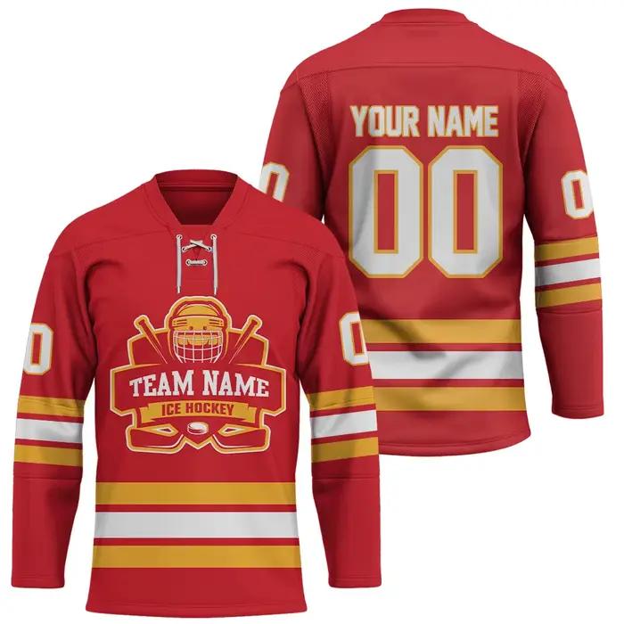 Nom personnalisé rouge maison Breakaway 3D imprimé mode hommes maillot de Hockey été unisexe Personali Sport équipe maillot chemise YU01