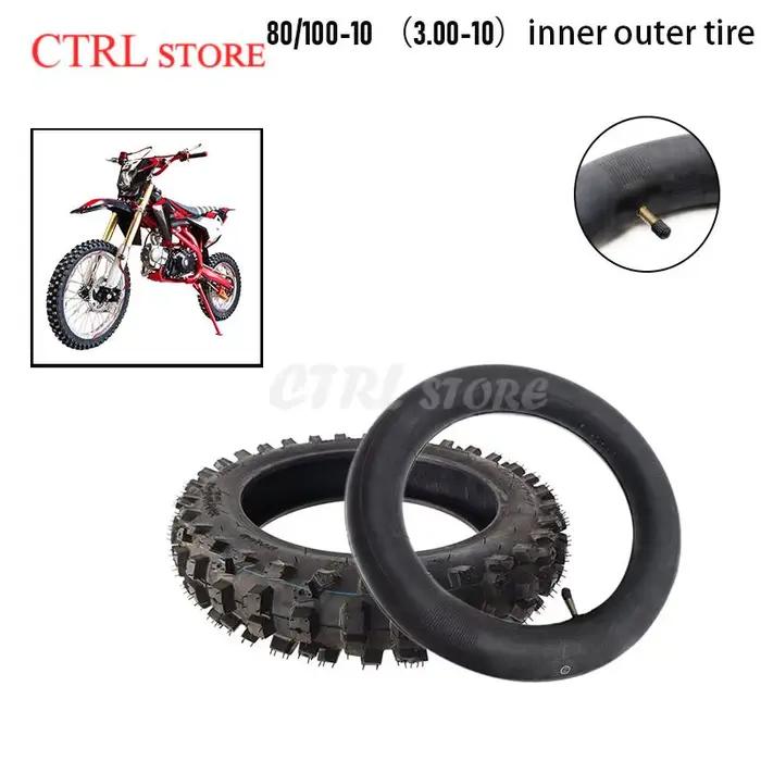 Pneu extérieur 80/100-10, pneu intérieur 3.00-10, adapté aux pièces de rechange pour pneus de moto tout-terrain