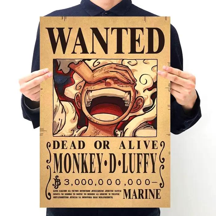Une pièce figurine d'action Bounty affiche 20 pièces moins cher artisanat impression mur Vintage film Playbill Luffy une pièce papiers peints affiche