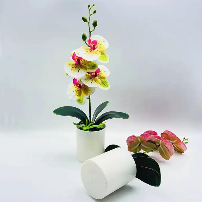 Plante Artificielle Phalaenopsis de 37x18cm, Orchidée Papillon Réaliste, Fleur en Pot d'Extérieur et d'Nik, Bonsaï pour délégations