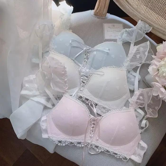Ensemble de bralette Moyisu en dentelle, soutien-gorge d'entraînement doux pour petites poitrines, lingerie confortable pour filles, couleurs variées et tailles ajustables