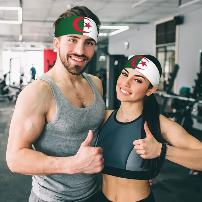 Algérie Feel-Bandes élastiques larges pour hommes et femmes, bandes de sauna, yoga, sports, fitness, exercice, tennis, course à pied, danse athlétique