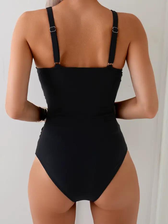 Nouveau Maillot de Bain Une Pièce Solide 2026 pour Femme Grande Taille