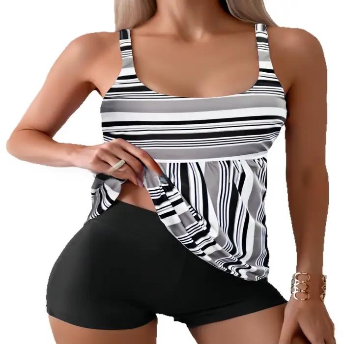 Maillot de bain bikini imprimé amincissant pour femme