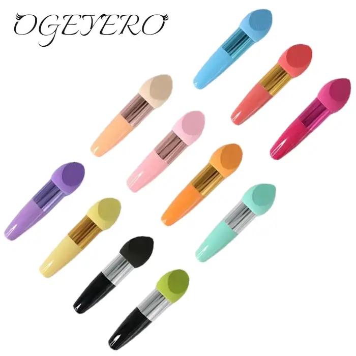 Pinceaux de maquillage pour femmes, 1 pièce, tête plus lente, éponge de fond de teint beauté, bouffée de poudre avec poignée, outil cosmétique de forme lisse