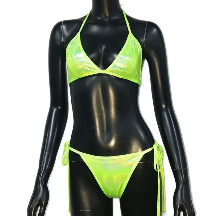 2026 Sexy femmes réglable pansement paillettes strass Bikini ensemble licou Push Up rembourré soutien-gorge mode Bling pierres culottes maillots de bain