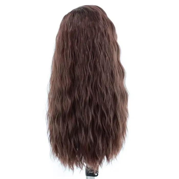 AIMEYA perruque Lace Front Wig synthétique longue ondulée perruque de cheveux bruns synthétiques perruques de dentelle pour les femmes naissance des cheveux naturelle Cosplay perruques frontales