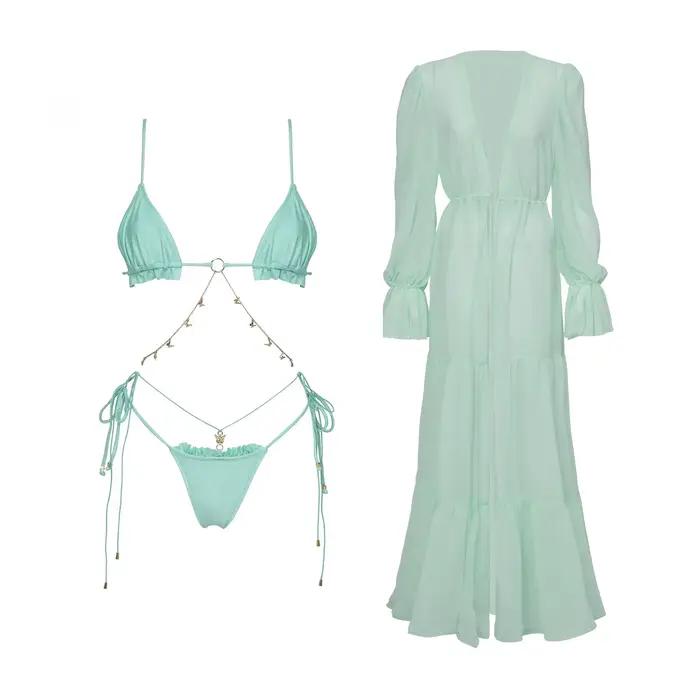 Maillot de bain Bikini avec couverture ensemble