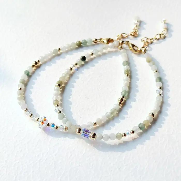 VEI JI-Bracelet Rempli d'Or 14K, Bijou Naturel Birmanie, 2-6mm, Américain, Fait à la Main, à la Mode