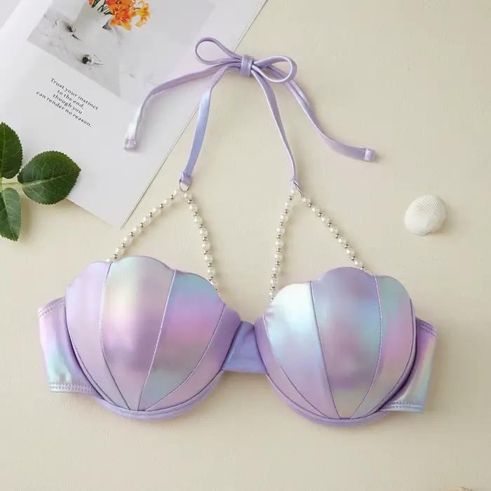 Hauts de bikini à perles pour femmes
