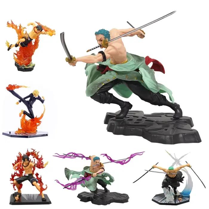 Figurine d'anime une pièce Luffy Roronoa Zoro, Statue Manga sa-maximum à trois lames, jouets modèles de Collection d'action en PVC