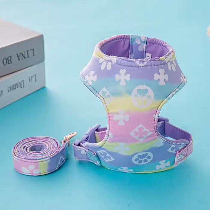 Harnais pour chien de luxe de styliste, ensemble de poitrine et de dos pour animaux de compagnie, petit et moyen, laisse de marche en plein air pour chien, laisse pour chiot, fournitures pour animaux 