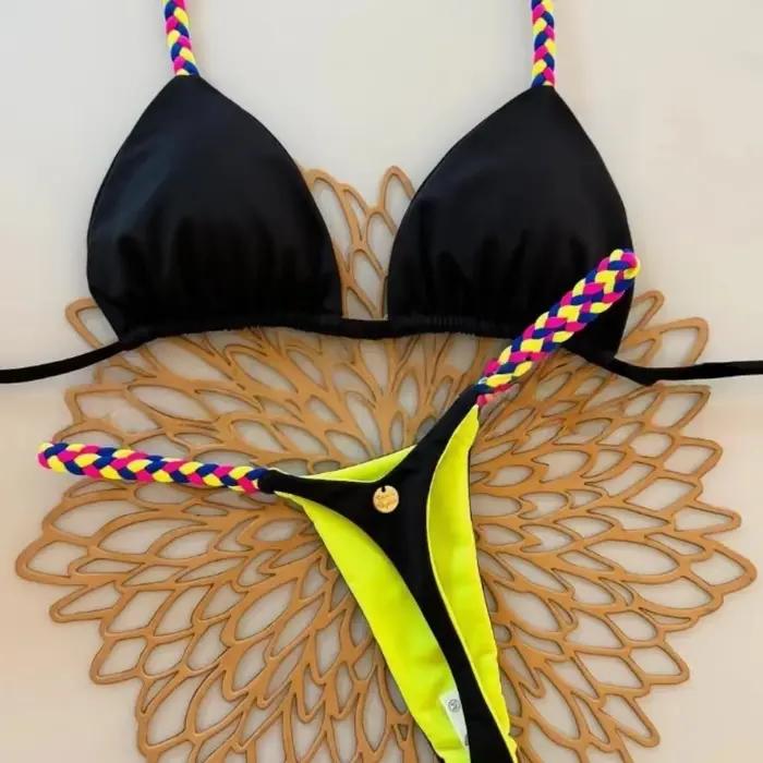 Sexy licou Bikini ensemble femmes maillot de bain deux pièces Triangle string