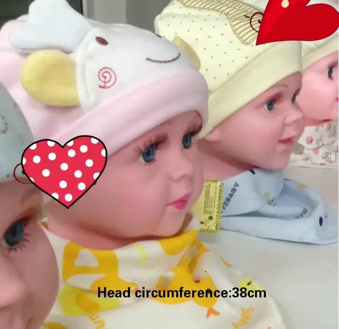 Tête de mannequin LYumabov38/43cm pour bébé garçon chauve, casquette, chapeau, lunettes, écharpe