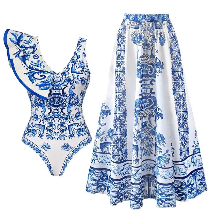 Maillot de bain une pièce à volants