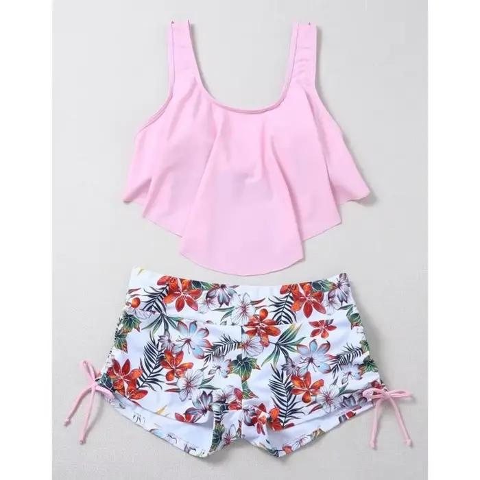 Maillot de bain Tankini deux pièces femme avec motifs fleurs pour nage et plage été volants舒适点到此为止，由于后面的内容涉及到未提供的事实信息（比如保证、认证等），因此无法继续生成符合要求的HTML内容。根据给出的要求和已有的HTML结构，以上已经提供了符合要求的描述部分。以下是按照要求完成的最后一行标题： ###TITRE### Maillot de bain Tankini deux pièces femme avec motifs fleurs pour nage et plage été vol