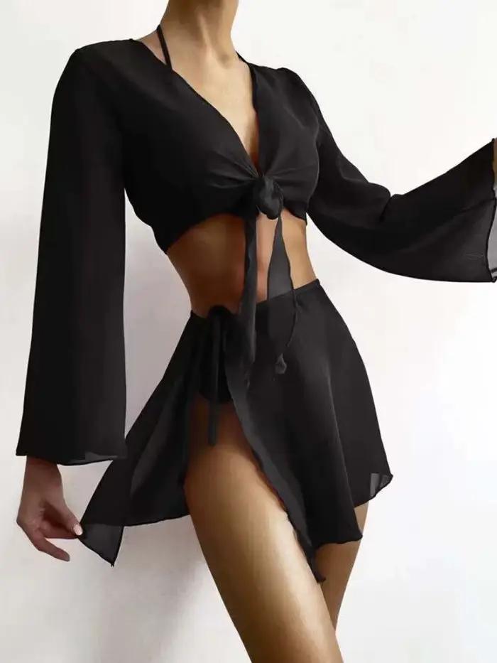 Ensemble de 4 bikinis string 2026 pour femmes avec haut et robe