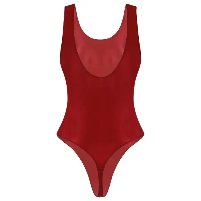 Maillot de bain pour femme maillots de surf une pièce coupe haute body nouveau brillant sans manches gymnastique