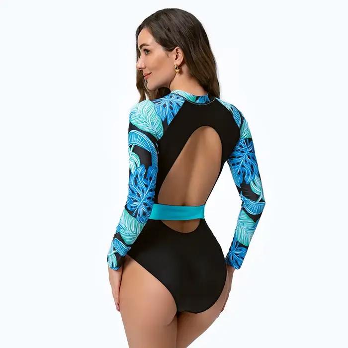 Maillot de bain une pièce à manches longues pour femmes