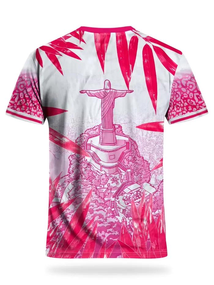 Maillot de football Brésil 2026 - T-shirt de football avec motif Christ Rédempteur, idéal pour les fans de l'équipe nationale et les tenues streetwear