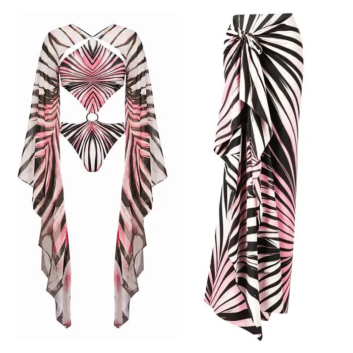 Maillot de bain une pièce print pour femmes occassions plage fête bain de soleil triangle haut elasthanne polyester