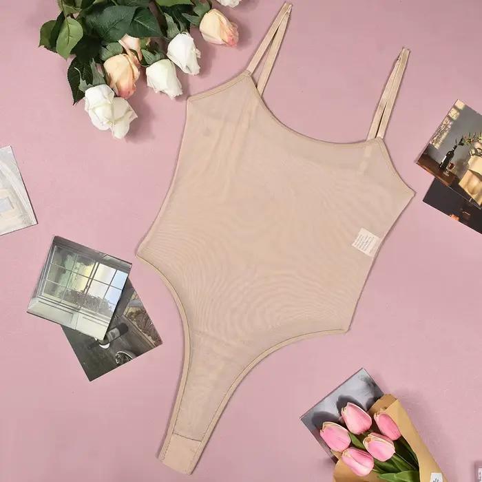 Maillot de bain une pièce en maille transparente pour femmes