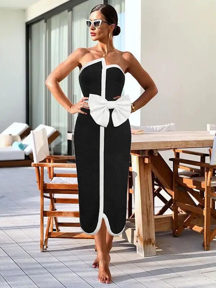 Maillot de bain une pièce noir et blanc pour femmes