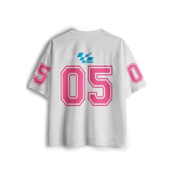 Nouveau T-shirt de sport à manches courtes New Jersey 2026, T-shirt à manches courtes col en V, Maillot de sport imprimé 3D à séchage rapide et tendance